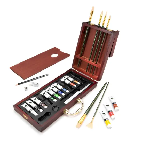 RSET-OIL2020 | Essentials&trade; 24pc Oil Painting Long Handle Travel Art Set {5}