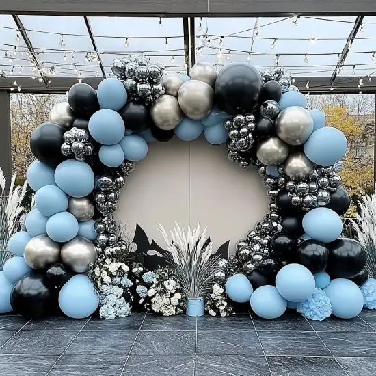 Black Balloons Double Stuffed Latex Balloon Garland Arch Kit Different Size 18/12/5 inch {5}