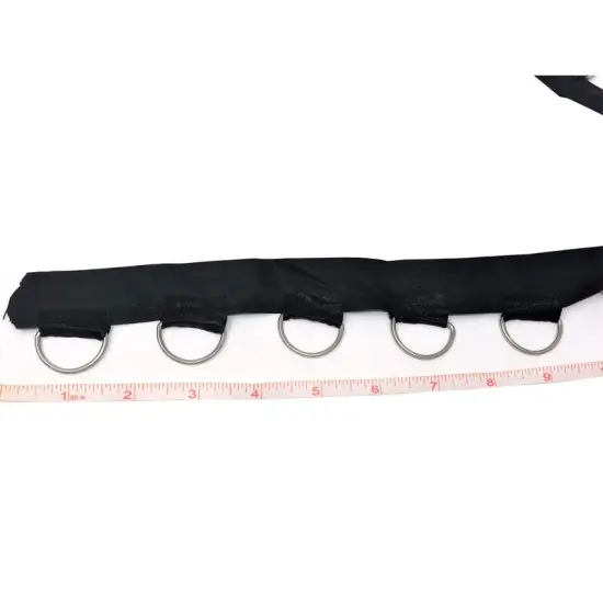 1 Inch Satin Silver D Ring with Black Tape by the Yard {6}