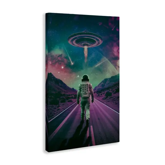 Stupell Industries Alien Spaceship over Astronaut Canvas Design by Wumples {3}