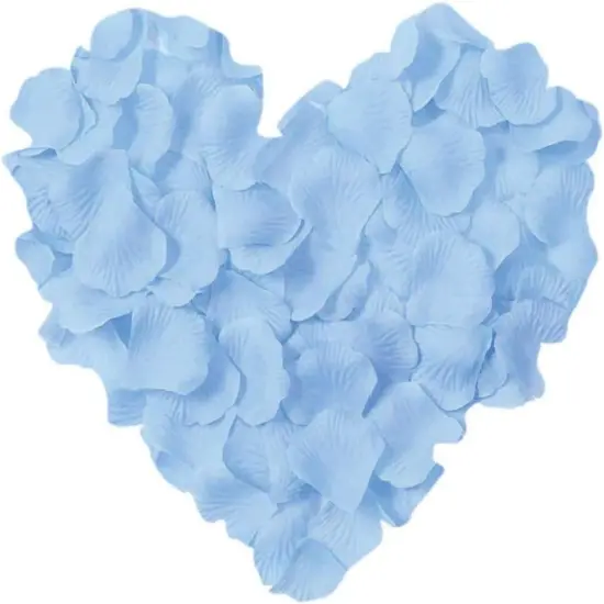 1000 Pieces Light Blue Artificial Silk Rose Petals Flower Decoration Wedding Party Color Light Blue {1}