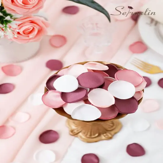 300Pcs Silk Pink Rose Petals Artificial Flower Petals for Wedding, Peach Pink Petals Bulk for Anniversary Decor,Party Romantic Decorations {2}