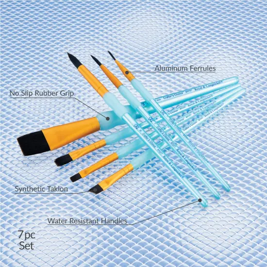 RCC 417 | Crafter's Choice&trade; 7pc Black Taklon Variety Brush Set {6}