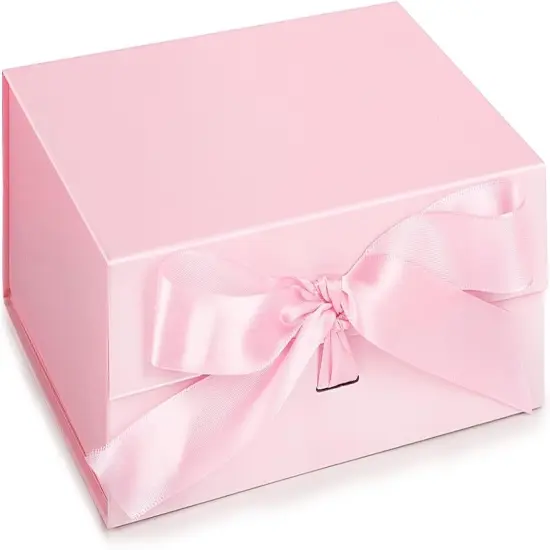 Pink Gift Box With Lids and Magnetic Closure Collapsible For Bridesmaid Proposal, Weddings, Anniversary Present {1}