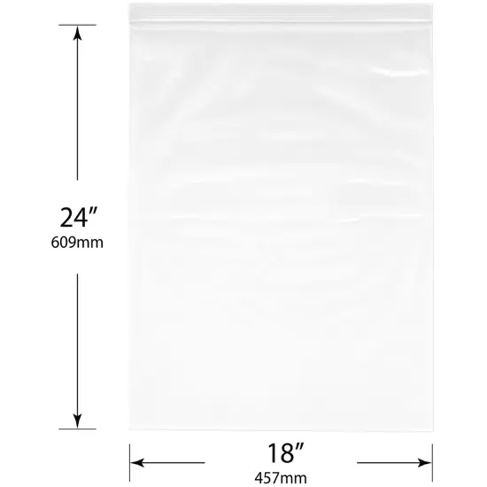 Plymor 18" x 24", 4 Mil Heavy Duty Zipper Reclosable Plastic Bags {3}