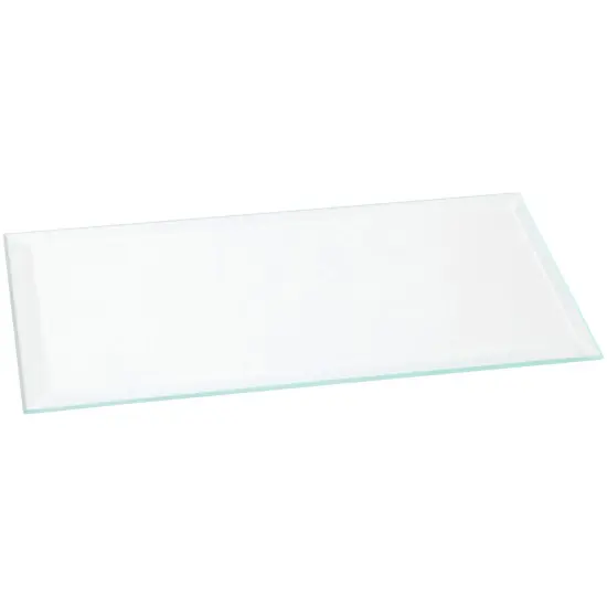 Plymor 3" x 6" Rectangle, 3mm Thick Beveled Clear Glass {1}