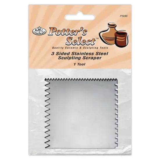 PS06 | Potter's Select&trade; 3-Sided Stainless Steel Sculpting Scraper {1}