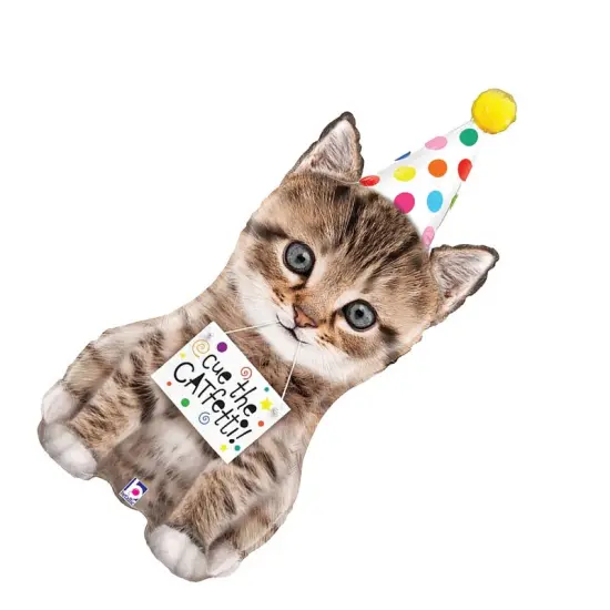 Cue The Catfetti Cat Foil Balloon Cat Shape 36" {3}