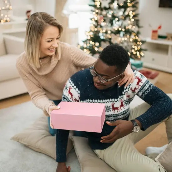 Pink Gift Box 12" x 6" x 4" with Magnetic Closure Lid Gift Box for Presents,Bridesmaid Gifts Box,Cute Box,Birthday Gift box,Luxury for Gift Packaging, Magnetic Gift Box for Wrapping Gifts (Pink) {4}