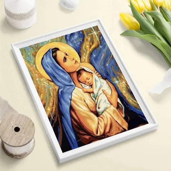 5D DIY Diamond Painting Kits for Adults, Large Size Full Drill Diamond Arts Rhinestone Pasted, DIY Painting Diamonod Dot Arts Crafts for Home Wall Decor Gift, 15.7"x19.7" (Virgin Mary) {5}