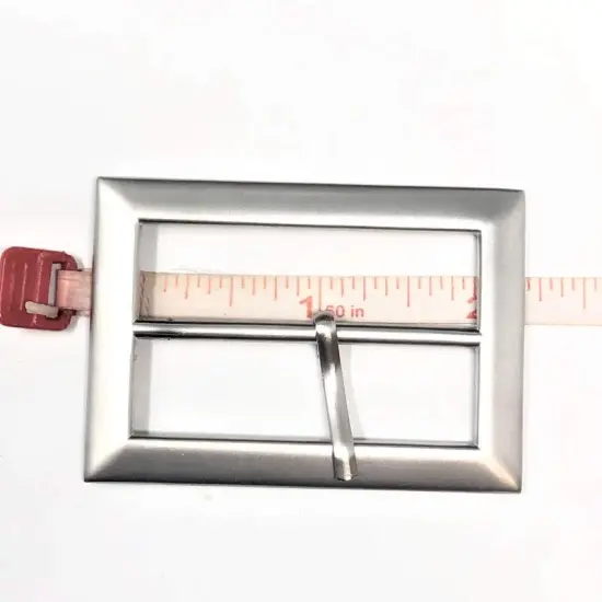 Matte Silver Rectangular Belt Buckle 2 inches {1}