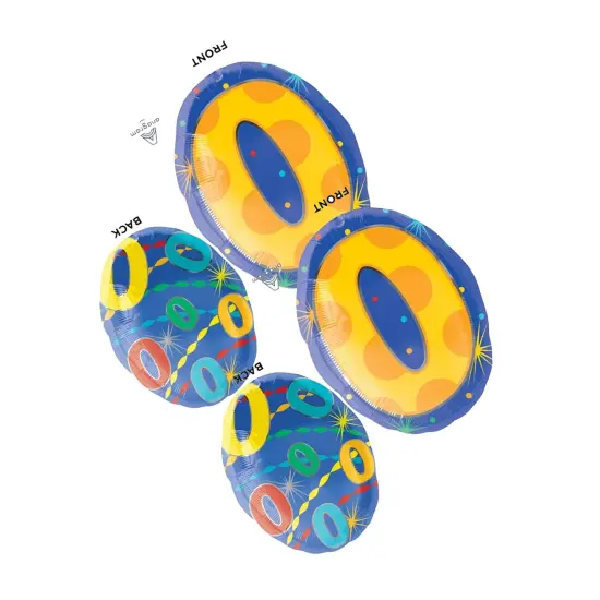 Number 0 Confetti Dots 20 Inch Foil Mylar Balloon {2}