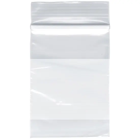 Plymor 2" x 3", 2 Mil with White-Block Zipper Reclosable Plastic Bags {1}