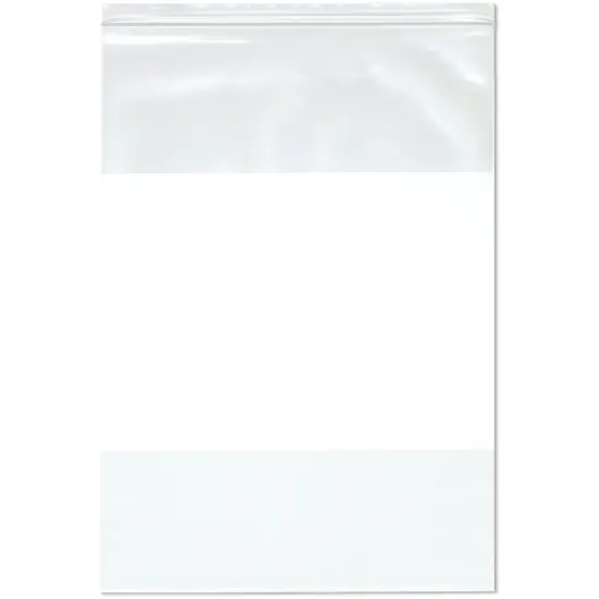 Plymor 14" x 20" (Pack of 100), 4 Mil Heavy Duty White-Block Zipper Reclosable Plastic Bags {1}