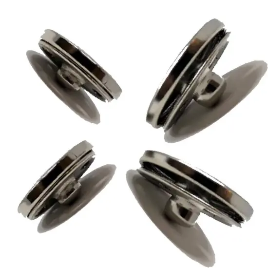 Silver Metal Snaps Sew-On 6 Hole 30L OR 34L {4}