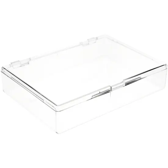 Pioneer Plastics 575C Clear Rectangular Plastic Container with Snap Closure Lid, 7" W x 5" D x 1.25" H {1}