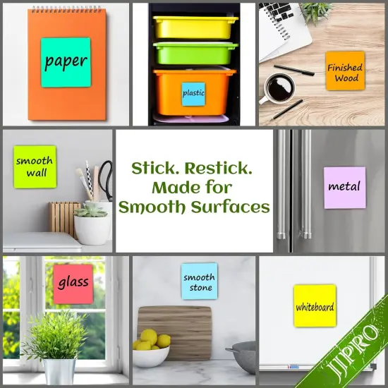 Dry Erase Sticky Notes - Reusable Whiteboard Stickers 8 Colors 3"x3"-16 Pack. Suitable for All Smooth Surface.Great for Labels, Lists, Reminders and Decals-Washable,Removable {4}