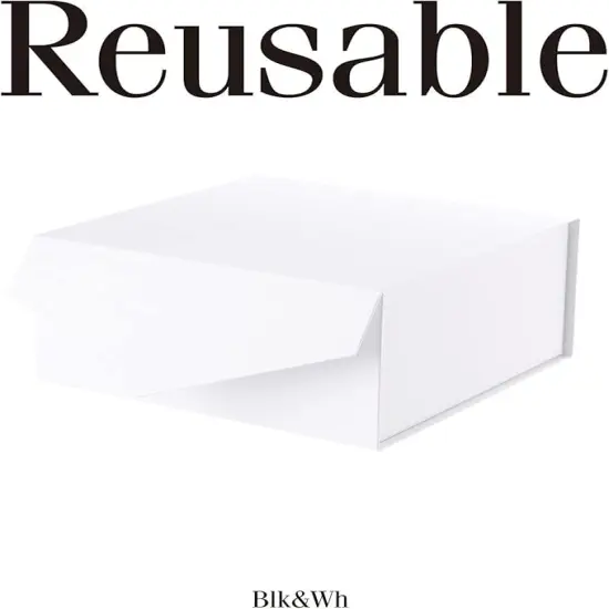 6 Gift Boxes 7.5x7.5x3 Inches, Gift Boxes with Lids, White Gift Boxes, Bridesmaid Proposal Boxes, Collapsible Gift Boxes with Magnetic Lids (Matte White) {4}