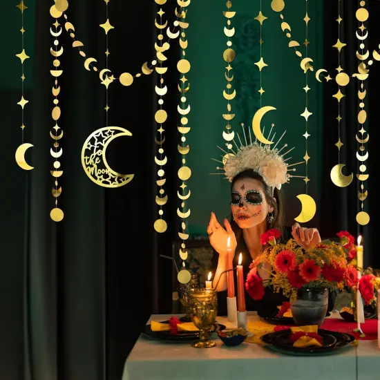 Gold Star Moon Garland Two The Moon Birthday Party Decorations {5}