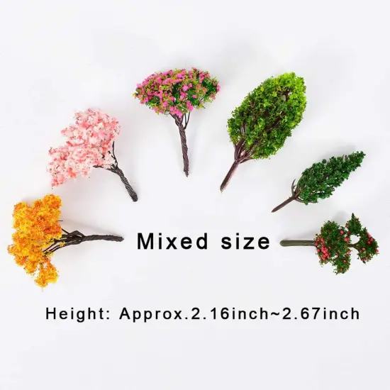Miniature Fairy Garden Tree Plant Ornament, Miniature Dollhouse Pots Decor Moss Micro Landscape DIY Craft Garden Ornament 12 Pcs {2}