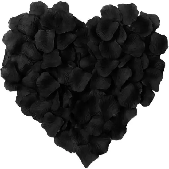 1000 Pieces Black Artificial Silk Rose Petals Flower Decoration Wedding Party Color Black {1}