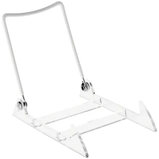 Gibson Holders 2PL Adjustable White Wire and Clear Acrylic Display Easel, 3.875" W x 5.375" D x 4.75" H {1}