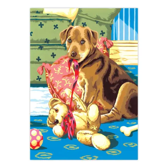 PJS26 | Painting by numbers&trade; 10pc 8.75" x 11.375" Puppy & Teddy Bear Painting Project {2}