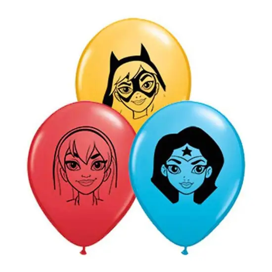 DC Super Hero Girls Faces Assortment 5 Inch Latex Balloons {6}