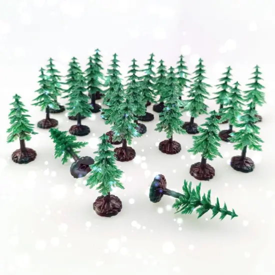 30 PCS Miniature Trees Miniature Christmas Tree Figurines for Crafts Plastic Trees Scenery Landscape Model Pine Tree Diorama Trees {4}