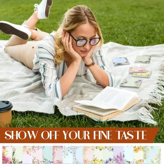 15 Pads Pop up Sticky Notes Floral Sticky Notes Refills Cute Sticky Pads Pop up Note Pads Flower Self Sticky Notes Memo Notes for Teacher Office,15 Styles {3}