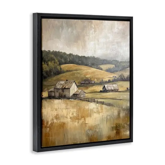 Stupell Industries Rustic Farmland & Rolling Hills Floating Frame Design by Petal Prints Design {3}
