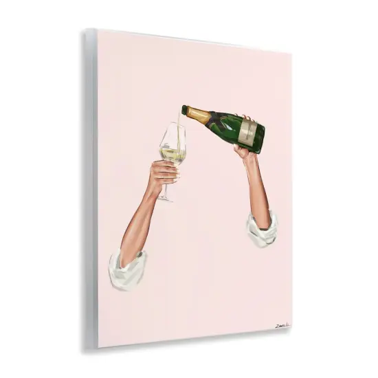 Stupell Industries Champagne Pour on Pink Wall Plaque Design by Ziwei Li {3}