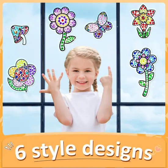 Diamond Window Craft Kits for Girls Kids Suncatcher Art for 6 7 8 9 10 11 12 Years Old DIY Gem Painting Supplier Set {4}