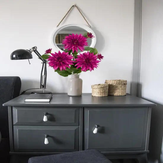 3Pcs Purple-Pink Artificial Dahlia Flowers 29.5" Fake Flower Silk Flowers with Long Stem Floral Arrangements Bouquets Faux Dahlias Flowers for DIY Wedding Party Centerpieces Office Home Decor {4}