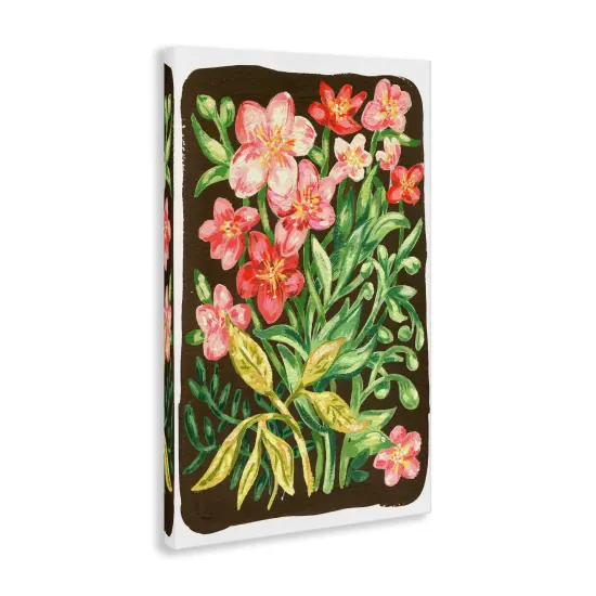Stupell Industries Garden Flowers on Brown Canvas Design by Hannah Moren {3}