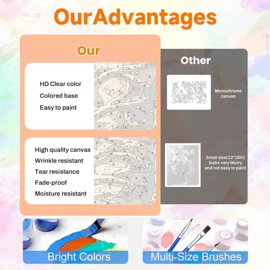 Independence Day Paint by Numbers Kit for Adults,4 of July Adult Paint by Number Kits on Canvas,Boots Painting by Number Kit DIY Acrylic Oil Painting Perfect for Gift Home Wall Decor(16x20inch) {3}