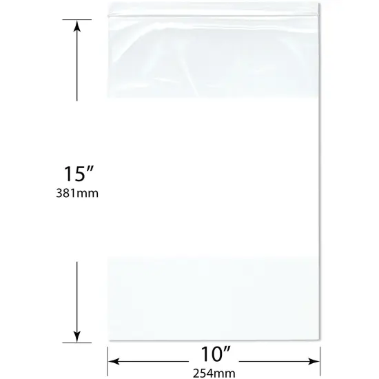 Plymor 10" x 15" (Pack of 100), 2 Mil White-Block Zipper Reclosable Plastic Bags {3}