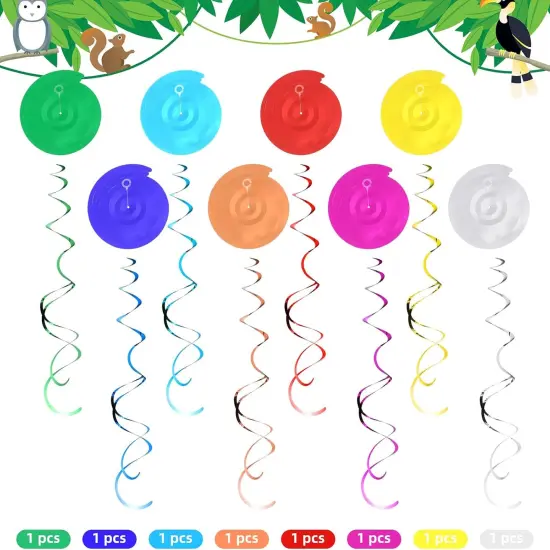 30 Pcs Bird Birthday Party Decorations Hawaiian Bird Hanging Swirl Foil Ceiling Decoration Tropical Rainforest Animal Decor for Summer Hawaiia Beach Luau Tiki Home Classroom Supplies {3}