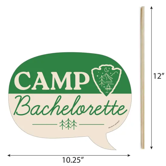Big Dot of Happiness Funny Camp Bachelorette Photo Props, Glamping Bachelorette Party Decorations, Cabin Crew Photo Booth Props Kit - 10 Piece {6}