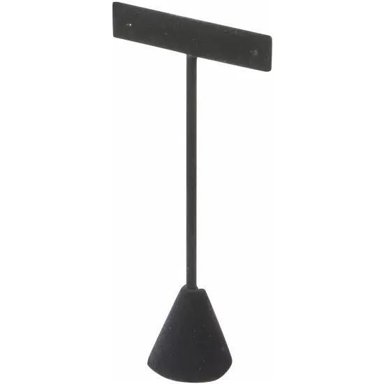 Plymor Black Velvet "T" Style, Single Pair Earring Display Stand, 2.625" W x 1.25" D x 5.75" H {1}