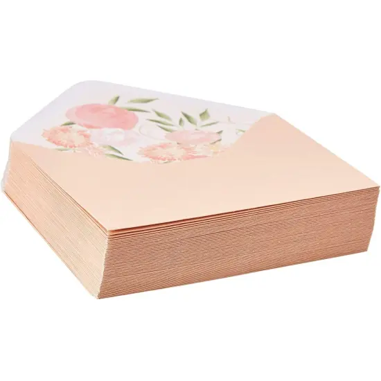 A1 Invitation Envelopes, Peach with Floral Lining (3.6 x 5.1 In, 50 Pack) Pink {7}