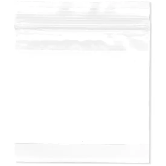 Plymor 3" x 3", 2 Mil with White-Block Zipper Reclosable Plastic Bags {1}