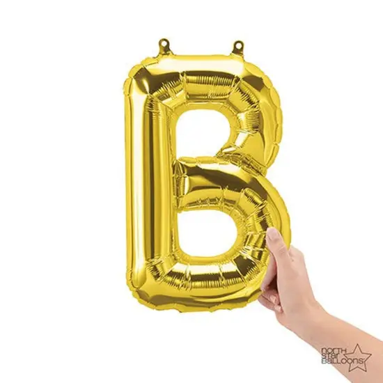 NorthStar Balloons&reg; 16" Gold Letter B Balloon Air Fill Only Foil Mylar {1}