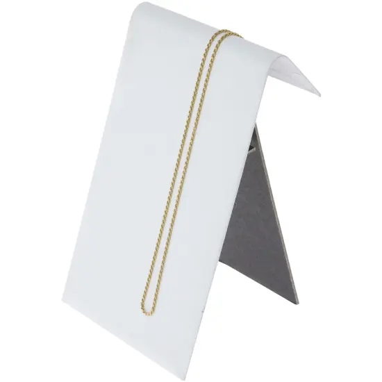 Plymor White Faux Leather Medium Bracelet Ramp with Easel Display Stand, 4.75" W x 5" D x 7.375" H {3}
