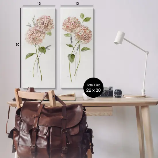 Stupell Industries Pink Hydrangea Sprigs 2pc Canvas Set Design by Nan {3}