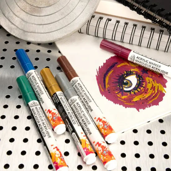 MARK-2729 | 6PC Acrylic 2mm Reversible Tip Metallic Markers {2}