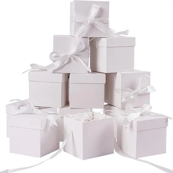 12Pack Small Gift Boxes with Lids, White Gift Boxes with Ribbon for Birthday, Present Packing, Party Favor, Candle Boxes, Treat Boxes, Wedding. {1}