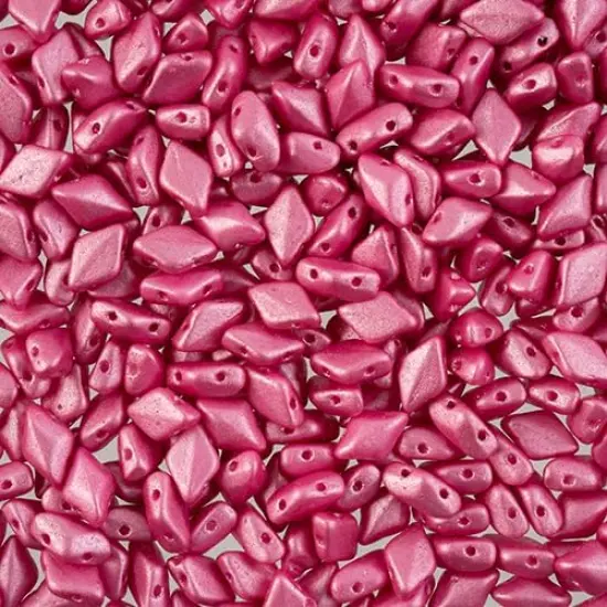 Matubo 2-Hole Czech Glass Pearl Shine Gemduo Beads, 50g Light Fuchsia {1}