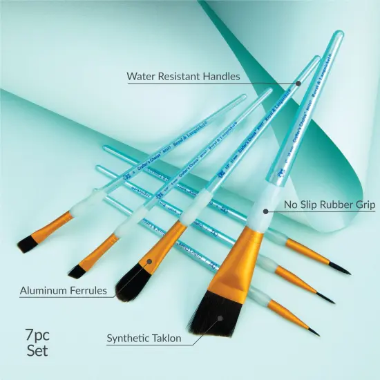 RCC 416 | Crafter's Choice&trade; 7pc Black Taklon Variety Brush Set {6}