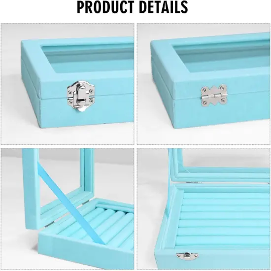 Rings Organizer Tray 7 Slots Velvet Jewelry Storage {3}